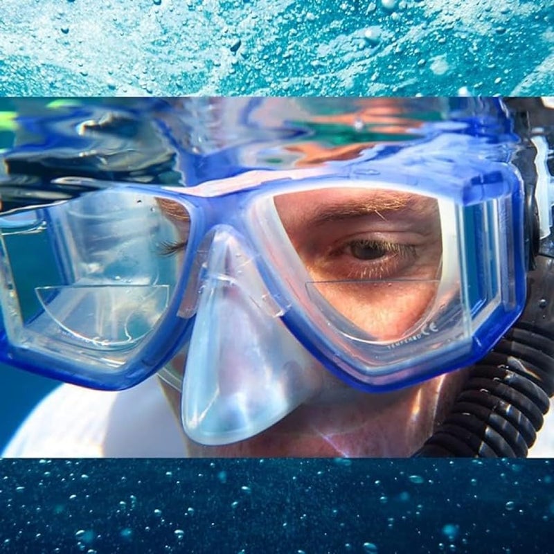 Calabria Hydrotac Dive OPTX 20/20 Stick On Bifocal Lenses +2.50 Scuba Mask Magnifying BiFocal Stickers Diving Swim Goggles - Image 3